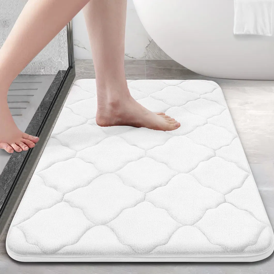 Ultra Soft Non-Slip Absorbent Machine Wash Dry Memory Foam Bathroom Mat Rug