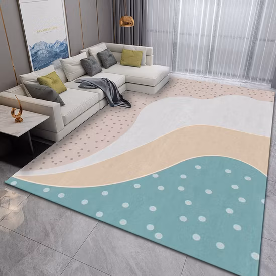 Grand tapis Shaggy d'intérieur moderne et doux en laine d'agneau, pour chambre à coucher, salon, dortoir, chambre d'enfants, décoration de la maison, Non